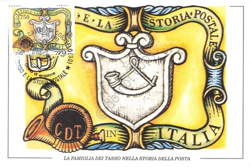 Cartolina Maximum Filatelica La famiglia dei Tasso nella storia della …