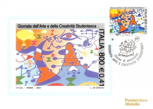 Cartolina Maximum Giornata dell'arte e creatività studentesca 2001
