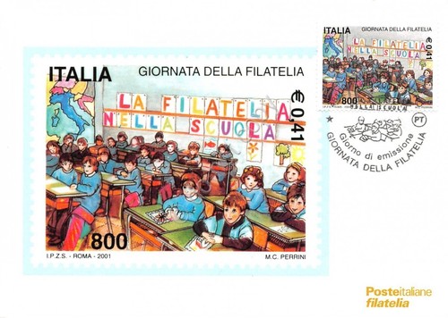 Cartolina Maximum Giornata della filatelia 2001