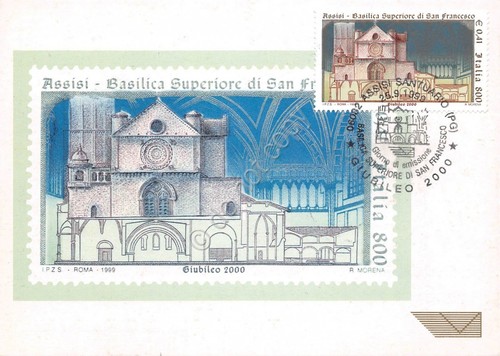 Cartolina Maximum Giubileo 2000 Basilica Superiore di San Francesco Assisi …