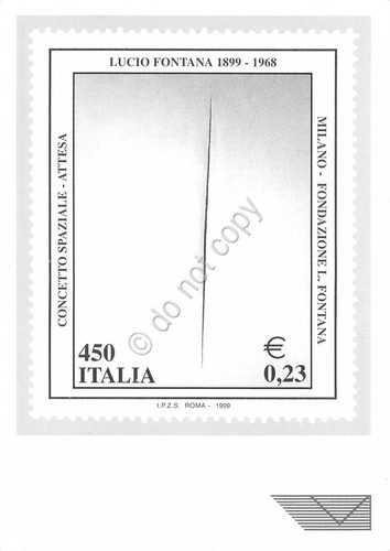 Cartolina Maximum Lucio Fontana Concetto Spaziale 1999