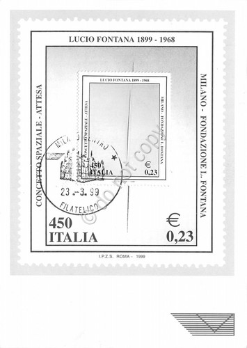 Cartolina Maximum Lucio Fontana Concetto spaziale Attesa 1999