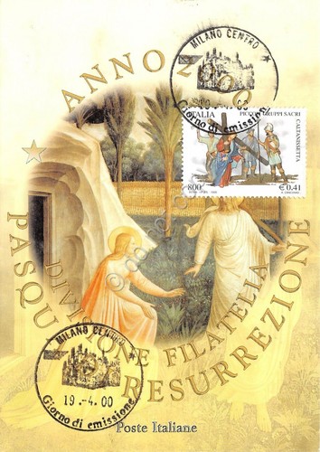 Cartolina Maximum Pasqua 2000 grinze