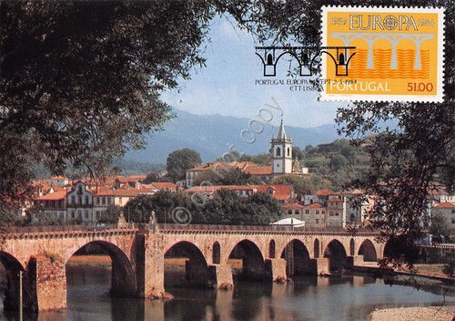 Cartolina Maximum Portugal Ponte da barca 1984
