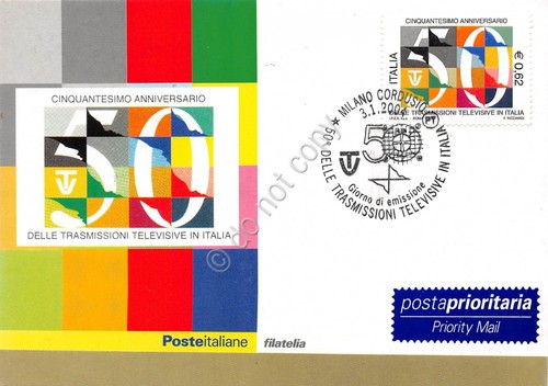 Cartolina Maximum Trasmissioni televisive in Italia 50° anniversario 2004