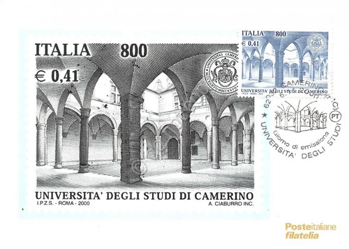 Cartolina Maximum Università degli studi di Camerino 2000