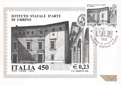 Cartolina Maximum Urbino Istituto Statale di Arte 1999