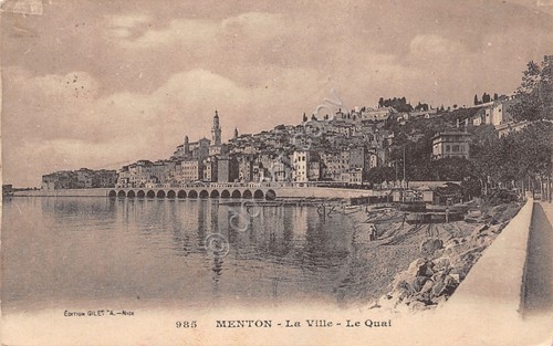 Cartolina Menton la Ville Le Quai