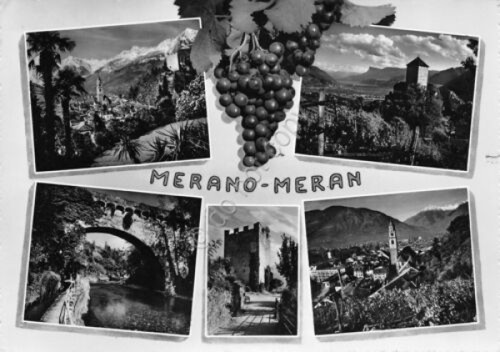 Cartolina Merano vedute 1963 (Bolzano)