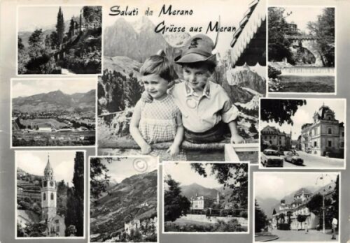 Cartolina Merano vedute bambini 1961