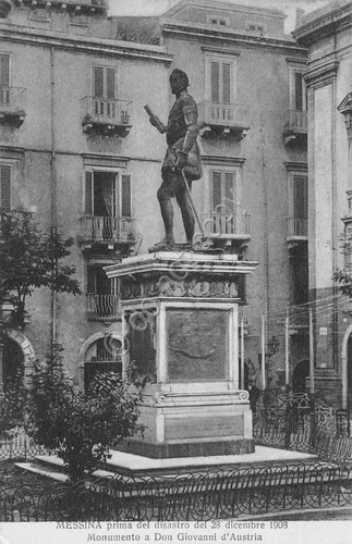 Cartolina Messina ante disastro 1908 Monumento Don Giovanni Micali Santi …