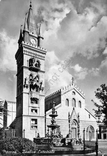Cartolina Messina Basilica Cattedrale Ed Saf anni '50
