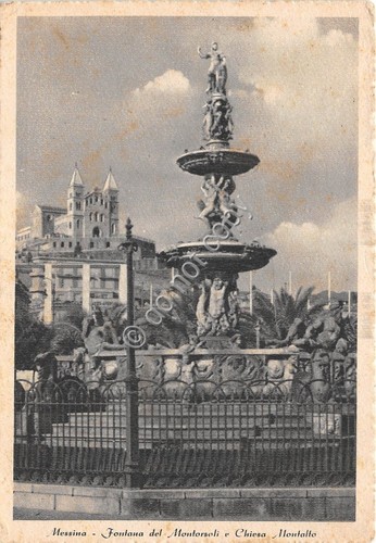 Cartolina Messina Fontana del Montorsoli Chiesa Montalto