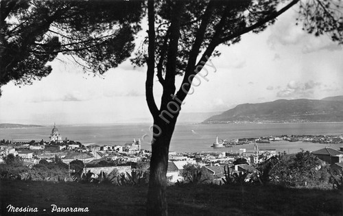 Cartolina Messina panorama 1950