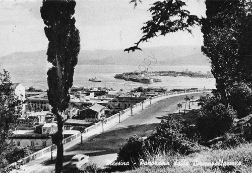 Cartolina Messina panorama dalla Circonvallazione 1963