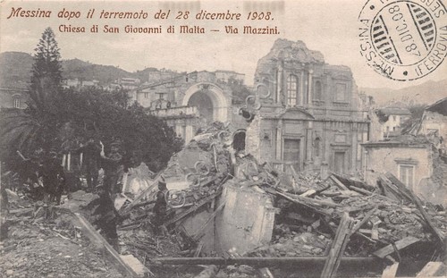 Cartolina Messina Terremoto 1908 Chiesa San Giovanni in Malta Via …