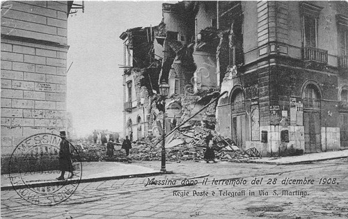 Cartolina Messina Terremoto 1908 Via San Martino Regie Poste e …