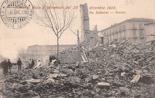 Cartolina Messina Terremoto 1908 Via Solferino
