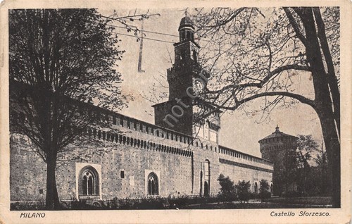 Cartolina Milano Castello Sforzesco 1928