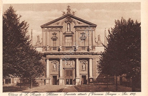 Cartolina Milano Chiesa di S. Angelo Facciata 1928