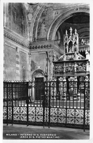 Cartolina Milano Chiesa S. Eustorgio Interno 1935