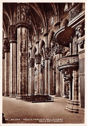 Cartolina Milano Duomo Interno 1935