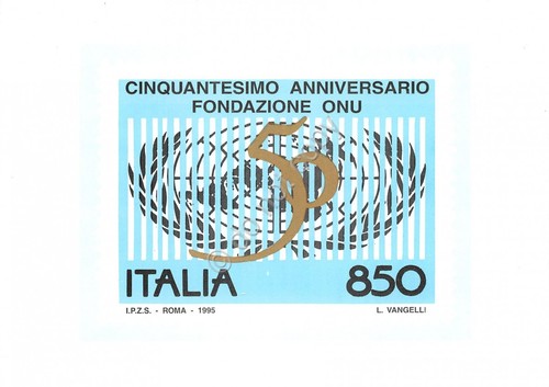 Cartolina Milano Fiera 50°anniversario ONU 1995 filatelica