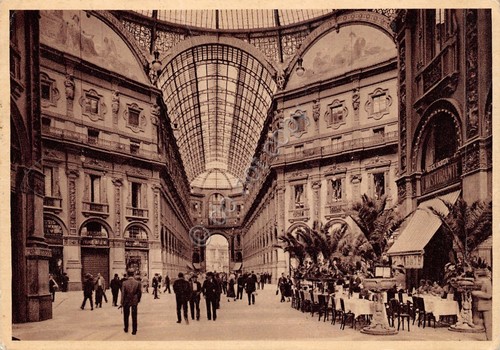 Cartolina Milano Galleria Vittorio Emanuele Interno 1937