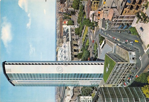 Cartolina Milano Grattacielo Pirelli Stazione Centrale vista dall'alto anni '60