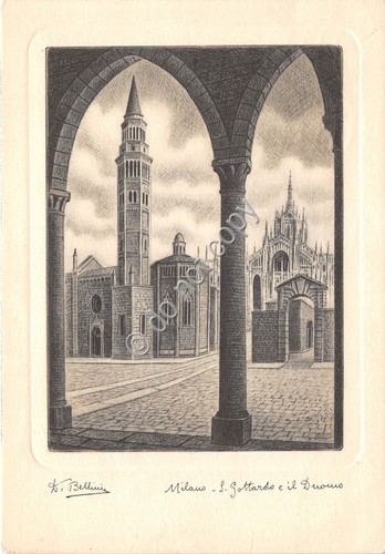 Cartolina Milano Illustrata San Gottardo e Duomo 1976