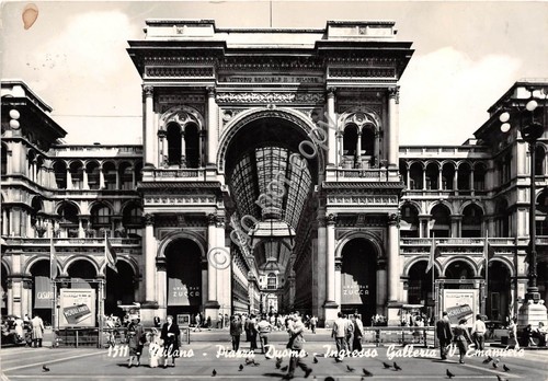 Cartolina Milano Ingresso Galleria V. Emanuele 1961