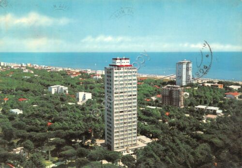 Cartolina Milano Marittima Veduta aerea grattacielo case ani '60