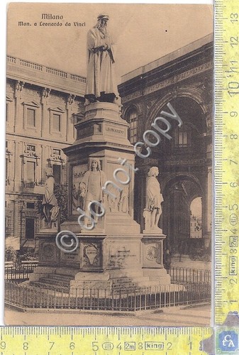 Cartolina Milano Monumento a L. Da Vinci anni '10?