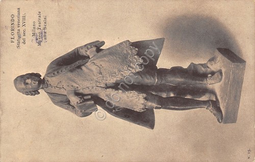 Cartolina Milano Museo Teatrale alla Scala Florindo Statuetta veneziana