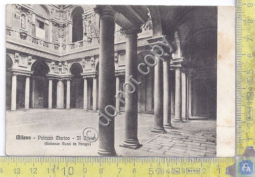 Cartolina Milano Palazzo Marino Cortile anni '10?