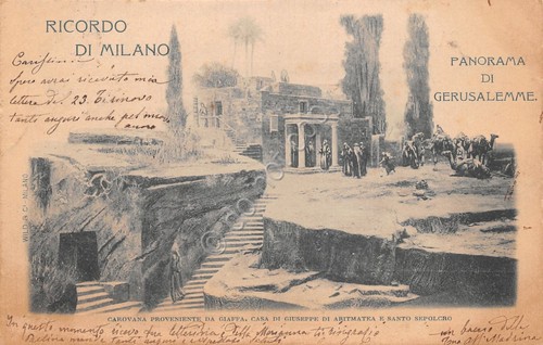 Cartolina Milano Panorama di Gerusalemme illustrata 1902
