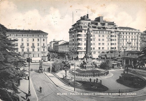 Cartolina Milano Piazza cinque giornate Corso 22 Marzo 1951 timbro …