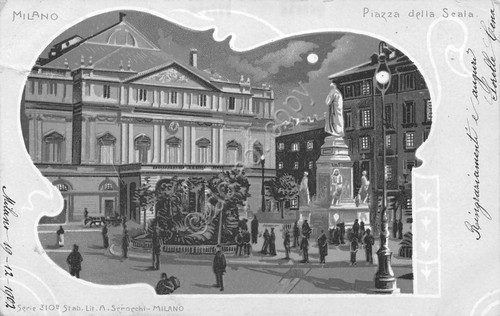 Cartolina Milano Piazza della Scala Ed Scrocchi 1902