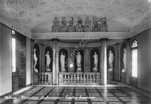 Cartolina Milano Pinacoteca Ambrosiana Esedra Superiore anni '50
