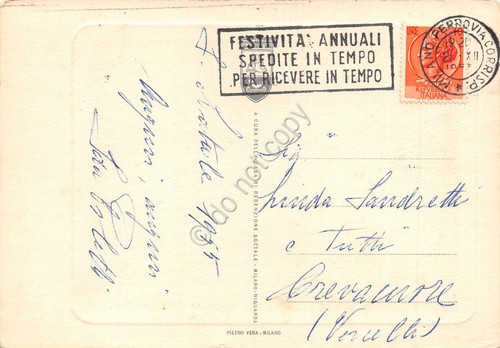 Cartolina Milano S. Gottardo Illustrata Bellini Timbro a targhetta PT …