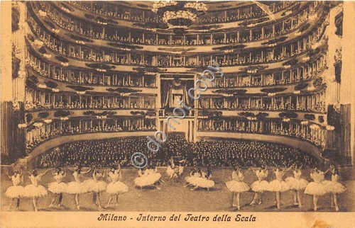Cartolina Milano Scala Interno Balletto 1910