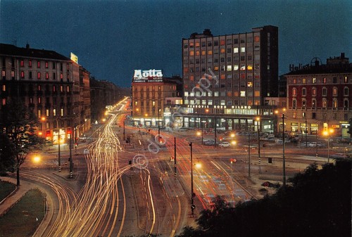 Cartolina Milano Stazione Nord Piazza Cadorna Motta Notturno