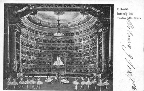 Cartolina Milano teatro alla Scala Interno Balletto 1906
