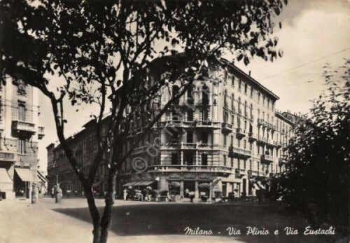 Cartolina Milano Via Plinio Via Eustachi 1954
