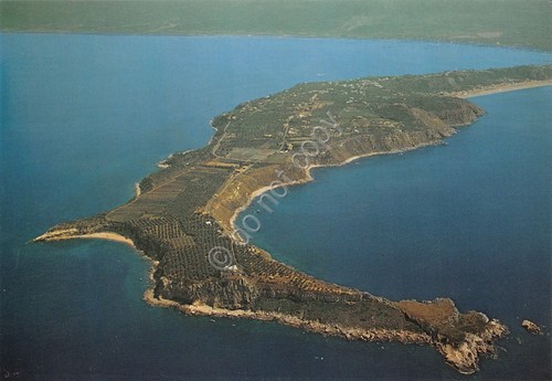Cartolina Milazzo Promontorio di Capo Milazzo panorama aereo anni '70