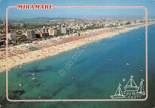 Cartolina Miramare Rivazzurra Panorama aereo (Rimini)