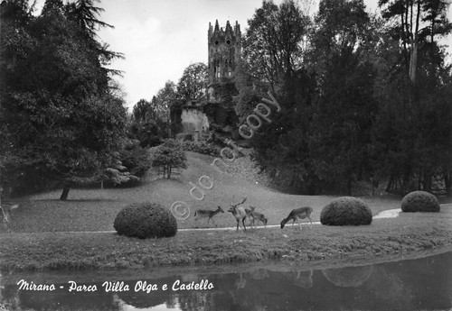 Cartolina Mirano Parco Villa Olga e Castello