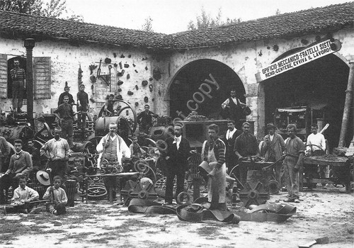 Cartolina Modena CGIL Cento anni di lavoro 1991 Officina meccanica