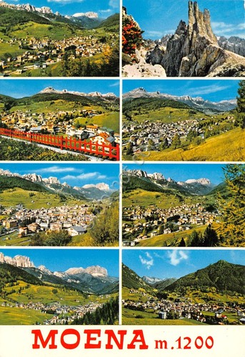 Cartolina Moena vedute varie paese anni '80
