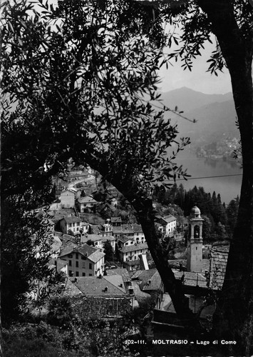 Cartolina Moltrasio panorama dall'alto 1952